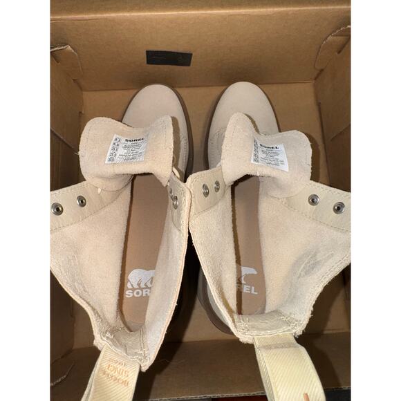 size 8.5 women’s Sorel Hi-Line Heel Lace in Bleached Ceramic/Caribou Buff - Picture 3 of 9